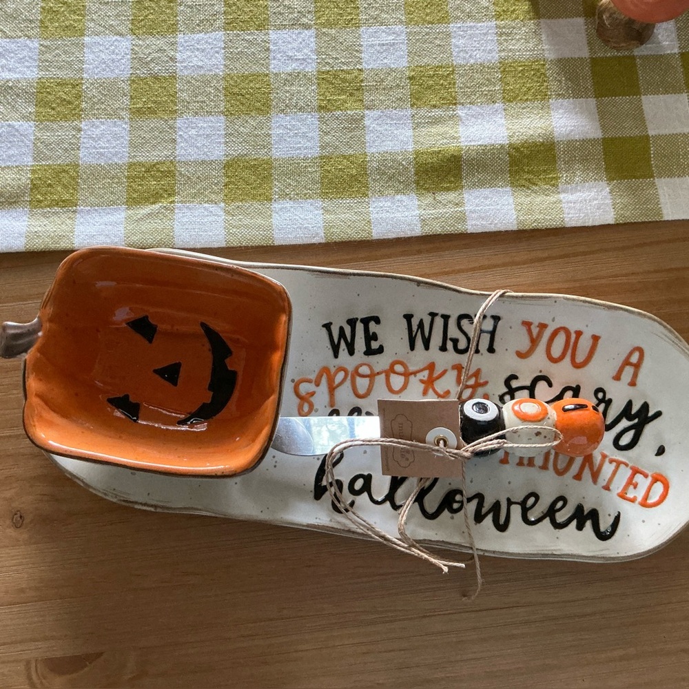 NWT Mud Pie Spooky Scary Halloween Dip and Tray Set Bowl - Picture 2 of 3